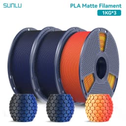 SUNLU 3KG Dual Color Matte PLA Filament 1.75mm 1kg Spool (2.2lbs) Matte 3D Printer PLA Filament Fit Most FDM Printer