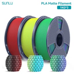 SUNLU 3KG Dual Color Matte PLA Filament 1.75mm 1kg Spool (2.2lbs) Matte 3D Printer PLA Filament Fit Most FDM Printer