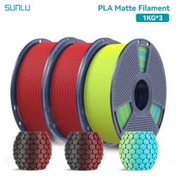 SUNLU 3KG Dual Color Matte PLA Filament 1.75mm 1kg Spool (2.2lbs) Matte 3D Printer PLA Filament Fit Most FDM Printer
