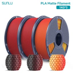 SUNLU 3KG Dual Color Matte PLA Filament 1.75mm 1kg Spool (2.2lbs) Matte 3D Printer PLA Filament Fit Most FDM Printer