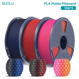 SUNLU 3KG Dual Color Matte PLA Filament 1.75mm 1kg Spool (2.2lbs) Matte 3D Printer PLA Filament Fit Most FDM Printer