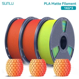 SUNLU 3KG Dual Color Matte PLA Filament 1.75mm 1kg Spool (2.2lbs) Matte 3D Printer PLA Filament Fit Most FDM Printer