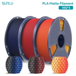 SUNLU 3KG Dual Color Matte PLA Filament 1.75mm 1kg Spool (2.2lbs) Matte 3D Printer PLA Filament Fit Most FDM Printer