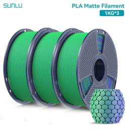 SUNLU 3KG Dual Color Matte PLA Filament 1.75mm 1kg Spool (2.2lbs) Matte 3D Printer PLA Filament Fit Most FDM Printer