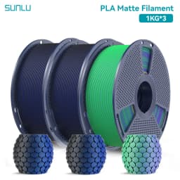 SUNLU 3KG Dual Color Matte PLA Filament 1.75mm 1kg Spool (2.2lbs) Matte 3D Printer PLA Filament Fit Most FDM Printer