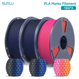SUNLU 3KG Dual Color Matte PLA Filament 1.75mm 1kg Spool (2.2lbs) Matte 3D Printer PLA Filament Fit Most FDM Printer