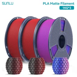 SUNLU 3KG Dual Color Matte PLA Filament 1.75mm 1kg Spool (2.2lbs) Matte 3D Printer PLA Filament Fit Most FDM Printer