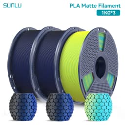 SUNLU 3KG Dual Color Matte PLA Filament 1.75mm 1kg Spool (2.2lbs) Matte 3D Printer PLA Filament Fit Most FDM Printer