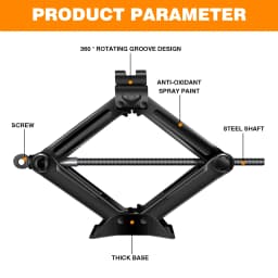 2 Tonne Rustproof Scissor Lift Jack with Speed Chromed Crank Handle Solid Steel ,for Cars SUV Vehicles