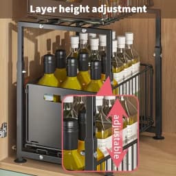 Kitchen Shelves Slide-out Storage Rack, Cabinet Pull-out Storage Basket, Punch-free Storage Rack with Suction Cups, Spice Rack