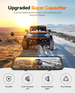 WOLFBOX G900 Tripro Cabin Version 3 Channel 4K Rear View Mirror dash Camera, STARVIS 2 IMX678, Voice Control,Includes 256G Card