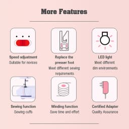 12 Stitches Electric Sewing Machine Mini Double Thread Sewing Machine with Foot Pedal High Quality UK Plug