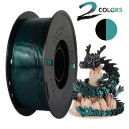 KINGROON Silk PLA Filament 1.75mm 1KG, Tricolor Dual-color 3D Printer Filament Shiny Consumable 2.2lbs Spool, For FDM 3D Printer