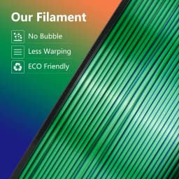 KINGROON Silk PLA Filament 1.75mm 1KG, Tricolor Dual-color 3D Printer Filament Shiny Consumable 2.2lbs Spool, For FDM 3D Printer