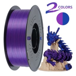 KINGROON Silk PLA Filament 1.75mm 1KG, Tricolor Dual-color 3D Printer Filament Shiny Consumable 2.2lbs Spool, For FDM 3D Printer