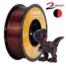 KINGROON Silk PLA Filament 1.75mm 1KG, Tricolor Dual-color 3D Printer Filament Shiny Consumable 2.2lbs Spool, For FDM 3D Printer