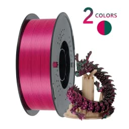KINGROON Silk PLA Filament 1.75mm 1KG, Tricolor Dual-color 3D Printer Filament Shiny Consumable 2.2lbs Spool, For FDM 3D Printer