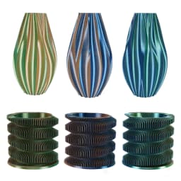 KINGROON Silk PLA Filament 1.75mm 1KG, Tricolor Dual-color 3D Printer Filament Shiny Consumable 2.2lbs Spool, For FDM 3D Printer