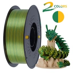 KINGROON Silk PLA Filament 1.75mm 1KG, Tricolor Dual-color 3D Printer Filament Shiny Consumable 2.2lbs Spool, For FDM 3D Printer