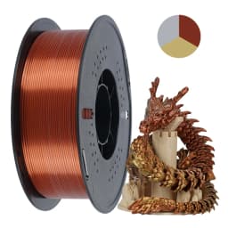 KINGROON Silk PLA Filament 1.75mm 1KG, Tricolor Dual-color 3D Printer Filament Shiny Consumable 2.2lbs Spool, For FDM 3D Printer