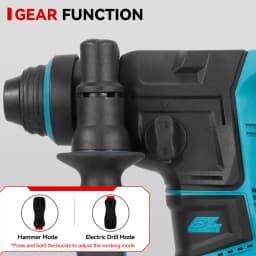 ONEVAN Brushless Electric Hammer Impact Drill 27mm Cordless 6200IPM 360° Rotary Hammer Power Tool For Makita 18V Battery Pin