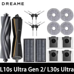 Dreame L10s Ultra Gen 2 / L30s Ultra Robot Vacuum Spare Parts Main Side Brushes Mop Cloths HEPA Filters Dust Bags Accessories