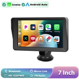 Podofo 7 Inch CarPlay Android Auto Portable Smart Player AirPlay Autolink Support CVBS Camera Car Video Player BT FM
