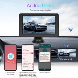 Podofo 7 Inch CarPlay Android Auto Portable Smart Player AirPlay Autolink Support CVBS Camera Car Video Player BT FM