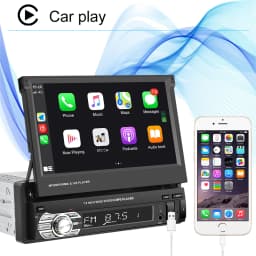 Podofo Carplay Android Auto Car MP5 Player 7 Inch 1Din Manually Retractable Car Radio Multimedia MP5 Player FM BT USB Autoradio