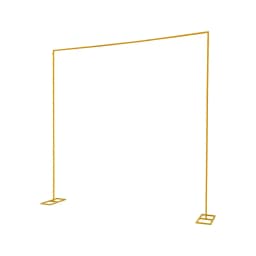Metal Square Backdrop Stand Wedding Balloon Arch 9.8x9.8ft, Background Decoration Stand for Birthday Party Ceremony, Gold