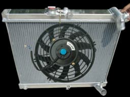 aluminum radiator & fan for 1986 1987 1988 Mazda RX7 RX-7 FC3S FC-3S S4 MT new