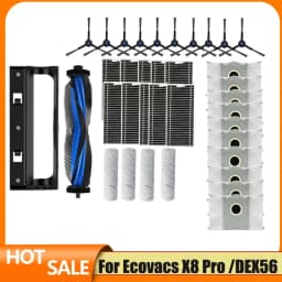 Ecovacs X8 Pro Omni Accessories Main Side Brush Hepa Filter Rag Dust Bag Replacement X8 Pro plus AI/DEX56 Parts