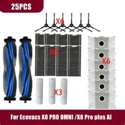 Ecovacs X8 Pro Omni Accessories Main Side Brush Hepa Filter Rag Dust Bag Replacement X8 Pro plus AI/DEX56 Parts