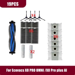 Ecovacs X8 Pro Omni Accessories Main Side Brush Hepa Filter Rag Dust Bag Replacement X8 Pro plus AI/DEX56 Parts