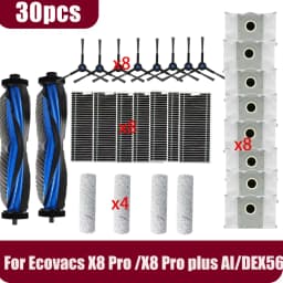 Ecovacs X8 Pro Omni Accessories Main Side Brush Hepa Filter Rag Dust Bag Replacement X8 Pro plus AI/DEX56 Parts