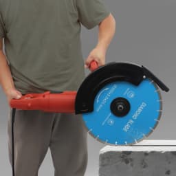 3KW Electric Concrete Saw w/350mm Blade,Wet Dry Cutting Saw Handheld Circular Saw Grooving Machine Wall Slotting Machine 3800RPM