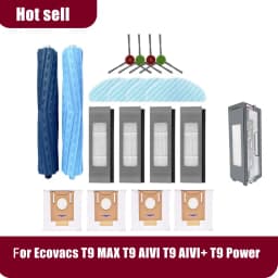 Ecovacs T9 MAX T9 AIVI + T9 Power Mop Accessories - HEPA Filter Main Side Brush Kit for Robot Vacuum Cleaner