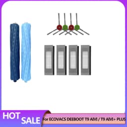 Ecovacs T9 MAX T9 AIVI + T9 Power Mop Accessories - HEPA Filter Main Side Brush Kit for Robot Vacuum Cleaner