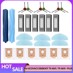 Ecovacs T9 MAX T9 AIVI + T9 Power Mop Accessories - HEPA Filter Main Side Brush Kit for Robot Vacuum Cleaner