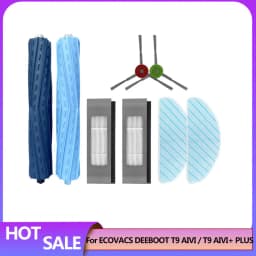 Ecovacs T9 MAX T9 AIVI + T9 Power Mop Accessories - HEPA Filter Main Side Brush Kit for Robot Vacuum Cleaner