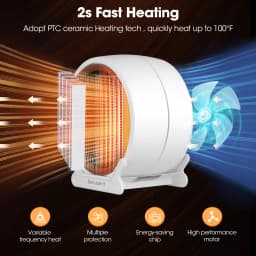 Fan Heater Energy Efficient, 1000W/660W Mini Space Heaters,Small Cute Personal Electric Heater, Quiet Operation, 3 Settings