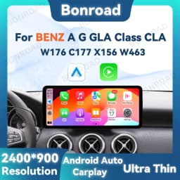 BONROAD 2400*900 12.3'' Ultra Thin Linux Touch Screen Car Multimedia Wireless CarPlay Android Auto Airplay Autolink Mirroring Radio Stereo For Mercedes Benz A Class GLA CLA W176 C177 X156 W463 NTG 4.5 5.0