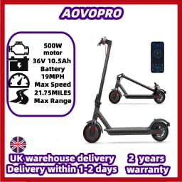 AOVOPRO Electric Scooter Top Speed: 19 Mph Range: 21.75 Miles Peak Power: 350W Suitable For Adults Foldable Electric Scooter