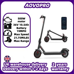 AOVOPRO Electric Scooter Top Speed: 19 Mph Range: 21.75 Miles Peak Power: 350W Suitable For Adults Foldable Electric Scooter