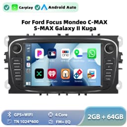 Podofo 2+64GB Wireless Carplay AndroidAuto Car Radio Car Video Player GPS For Ford Focus Mondeo C-MAx S-MAX Galaxy Il Kuga