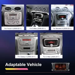 Podofo 2+64GB Wireless Carplay AndroidAuto Car Radio Car Video Player GPS For Ford Focus Mondeo C-MAx S-MAX Galaxy Il Kuga