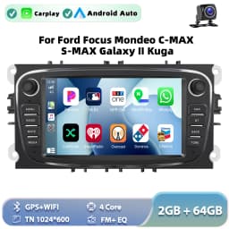 Podofo 2+64GB Wireless Carplay AndroidAuto Car Radio Car Video Player GPS For Ford Focus Mondeo C-MAx S-MAX Galaxy Il Kuga