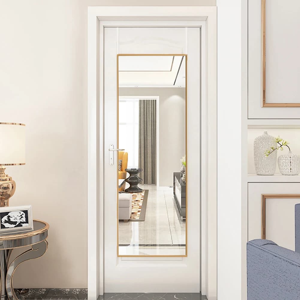 Metal frame right angle full length mirror, door hanging full length mirror vanity mirror wall mirror, 28cmWx118cmH