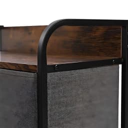 4-Tier Steel Frame Dresser Multi-Purpose Storage Rack Wood Top With Easy Pull Fabric Bins for Dorm Room Living Room Office, Grey