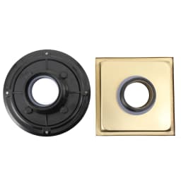 Square Shower Drain Tile Insert Anti Odor Stainless Steel Floor Drain Kit With Removable Grate Cover Hair Strainer Black Gold